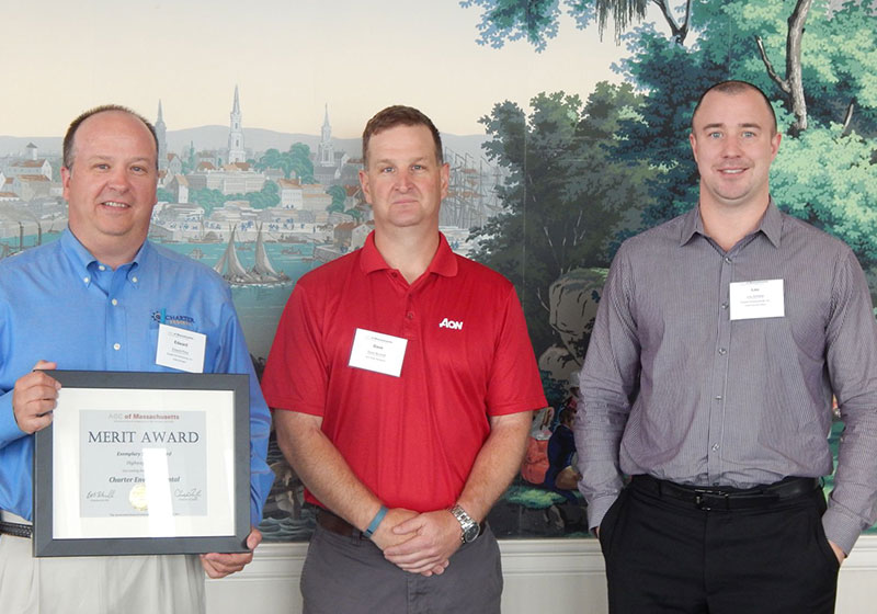 Edward Price and Lou Schena posing with the AGC-AON Safety Award certificate