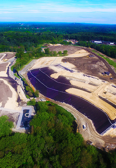 Overhead view of Sutton Brook construction site