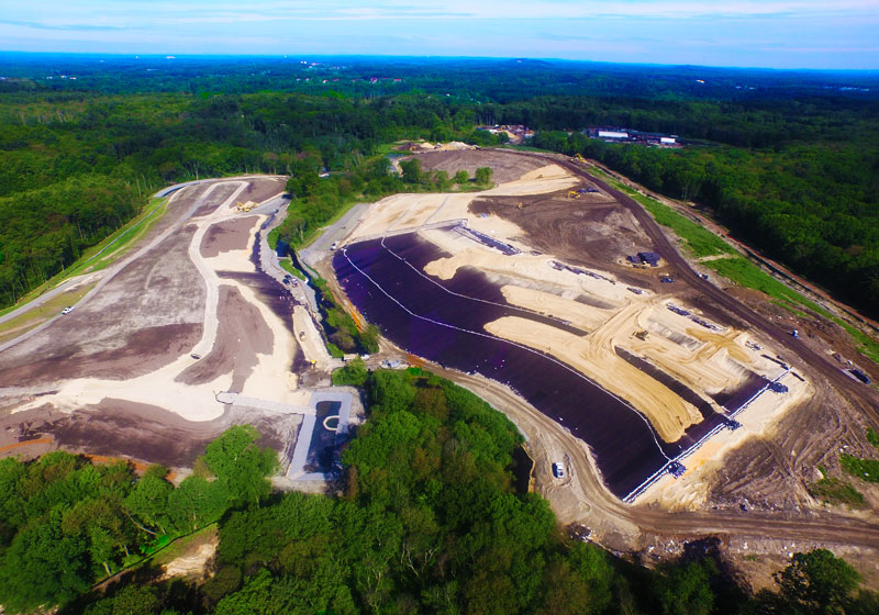 Overhead view of Sutton Brook construction site