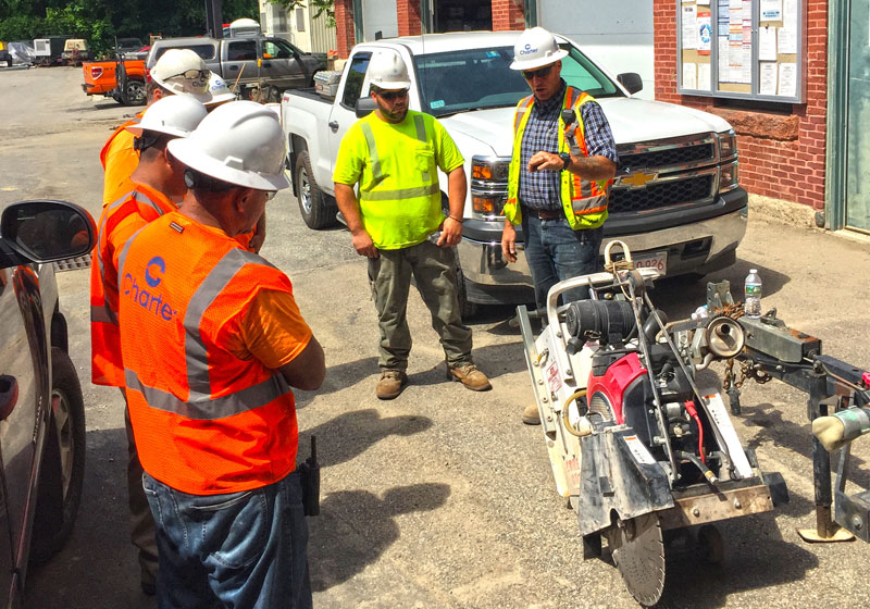 employees receiving equipment instruction