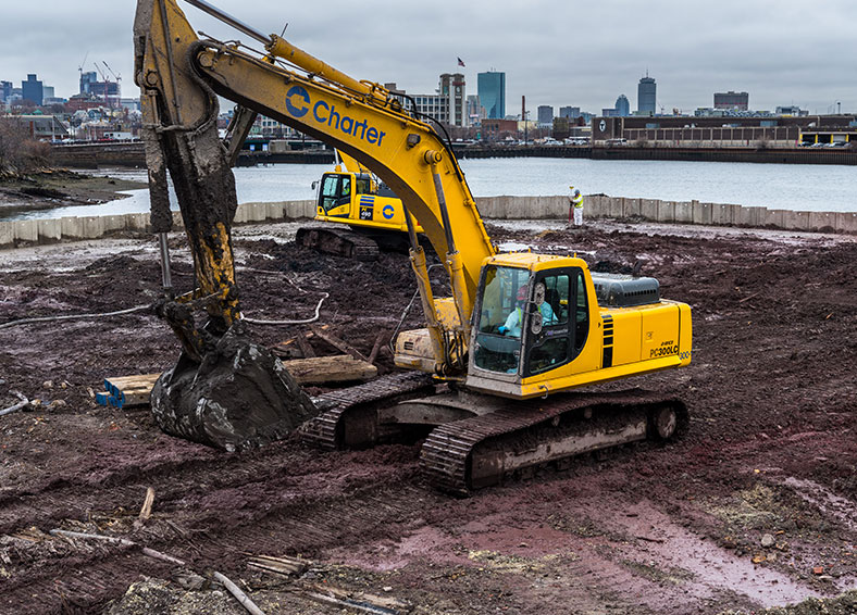 excavator working on the wynn project